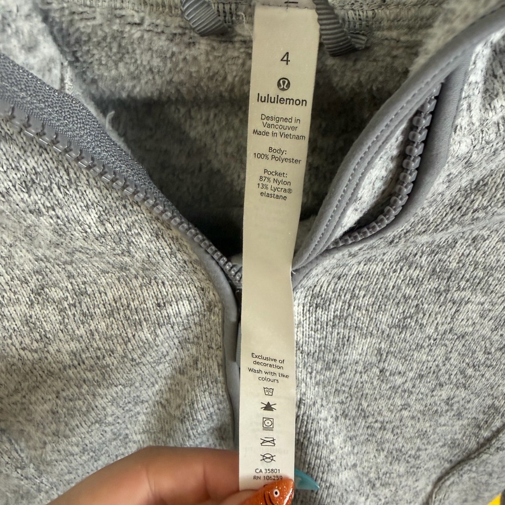 Lululemon Fleece 1/4 zip Battleship Hoodie - Picture 4 of 4